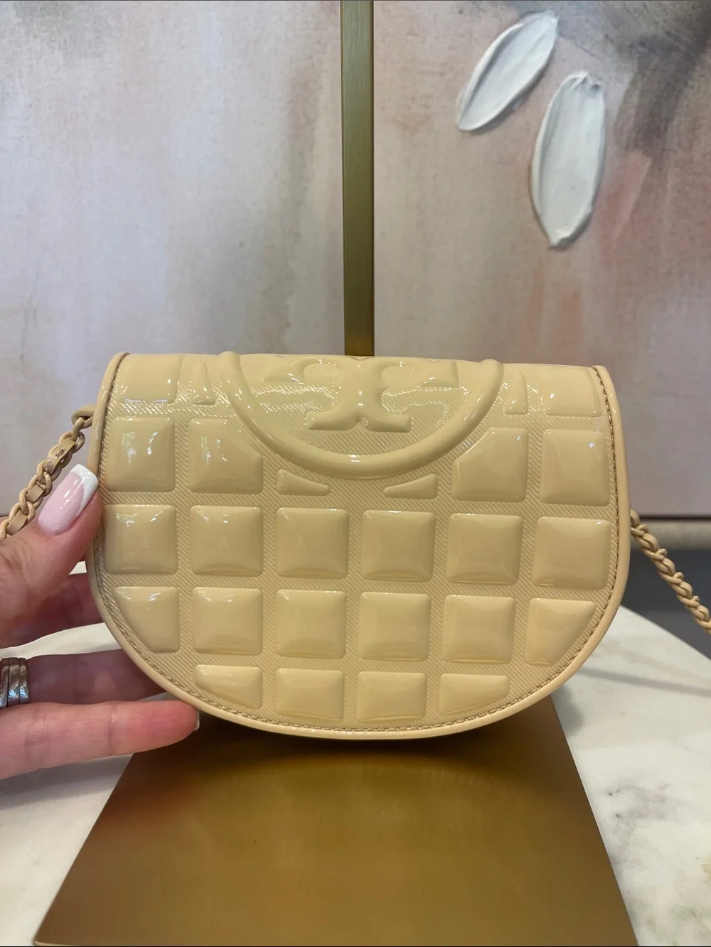 NWT Tory Burch Mini Fleming Patent Square Crossbody Bag